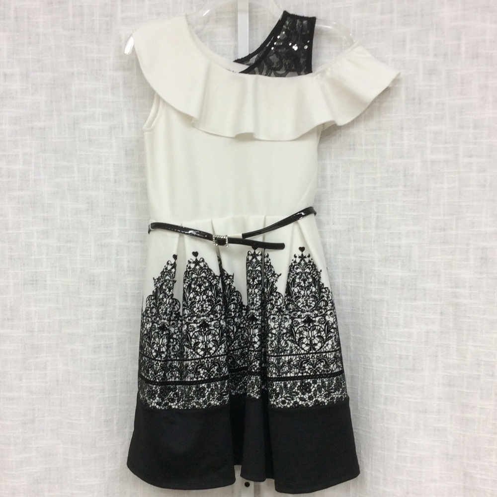 Girls KnitWorks Black and White Size 16 Dress